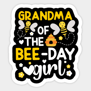 Grandma of the Bee-Day Girl Birthday Hive Party Matching Family Sticker